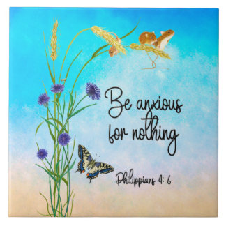 Azulejo De Cerâmica Esteja ansioso por nada de Philippians 4:6