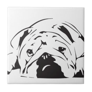 Azulejo De Cerâmica Estêncil britânico do buldogue