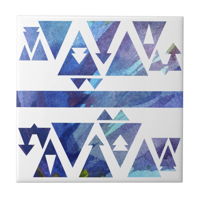 Azulejo De Cerâmica Estêncil De Aquarela (Frente)