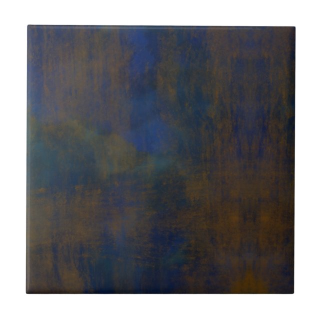 Azulejo De Cerâmica Estética marrom azuis inspirada pela indústria (Frente)