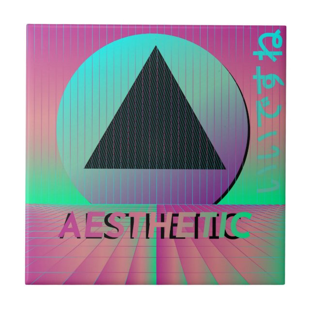 Azulejo De Cerâmica estética vaporwave (Frente)