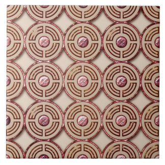 Azulejo De Cerâmica Estilo Art Deco (rosa e ouro) Cerâmica