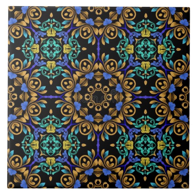 Azulejo de cerámica estilo barroco  (Frente)