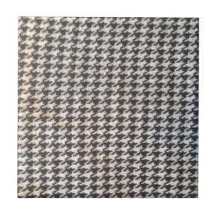 Azulejo De Cerâmica Estilo clássico elegante branco preto-houndstooth