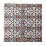 Azulejo De Cerâmica Estilo com Distância Vintage Mosaico marroquino<br><div class="desc">Um estilo angustiado vintage mosaico marroquino pintou um padrão de azulejo de azulejo cerâmico. . Caçadas de pincel orgânicas e lavagens em aflição por um estilo de terra,  e um sentimento antigo. Matizes texturizados com cinza azul Terracotta.</div>