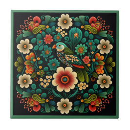 Azulejo De Cerâmica Estilo de arte, estilo flor, padrão de aves, azule