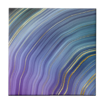 Estilo de Geodo Azul e Ouro Adorável Cerâmica