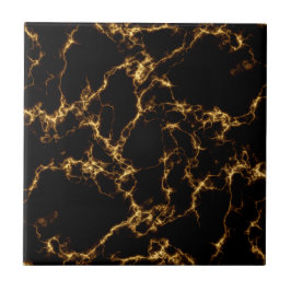 Azulejo De Cerâmica Estilo de mármore elegante3 - Dourado preto