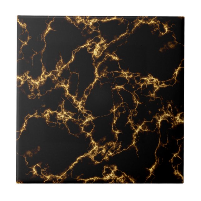 Azulejo De Cerâmica Estilo de mármore elegante3 - Dourado preto (Frente)