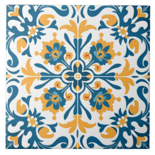 Azulejo De Cerâmica Estilo Espanhol - padrão bonito