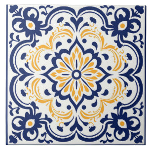 Azulejo De Cerâmica Estilo Espanhol - padrão bonito