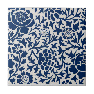 Azulejo De Cerâmica Estilo Europeu de Padrão de Thistle Azul