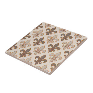 Azulejo De Cerâmica Estilo Flor-de-lis Real Terra Neutra