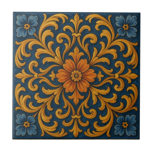 Azulejo De Cerâmica Estilo Floral Tuscan (Frente)