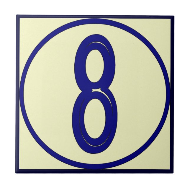 Azulejo De Cerâmica Estilo Francês Número 8 (Frente)