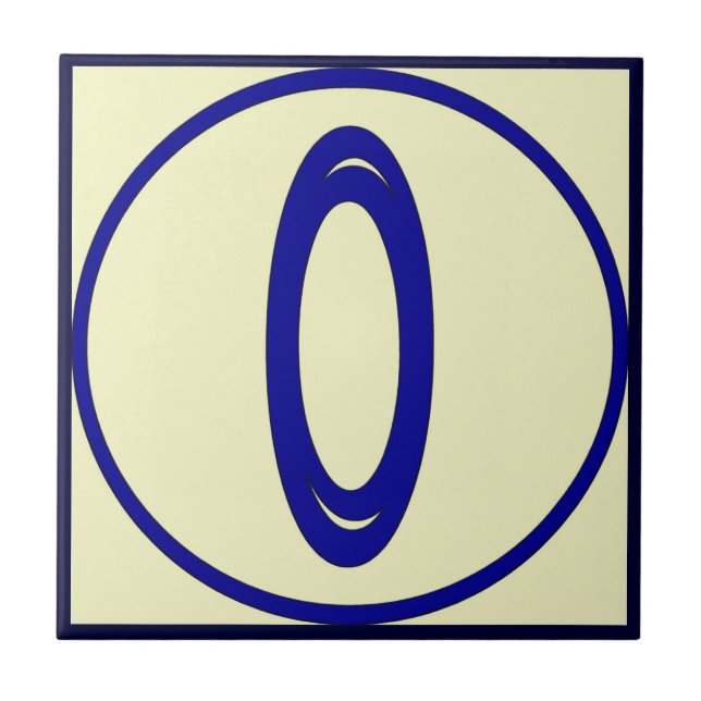 Azulejo De Cerâmica Estilo Francês Números de Casa 0 (Frente)