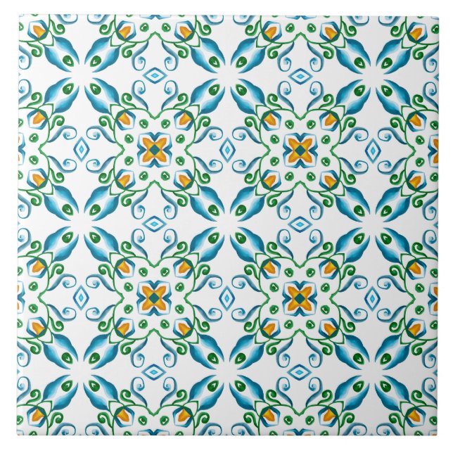 Azulejo De Cerâmica estilo italiano,azulejos,majolica, Impressão de tu (Frente)