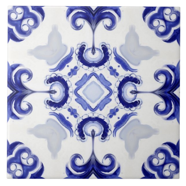 Azulejo De Cerâmica Estilo italiano,azulejos,majolica Impressão de tud (Frente)