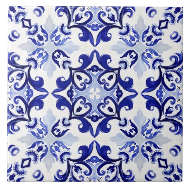 Azulejo De Cerâmica Estilo italiano,azulejos,majolica Impressão de tud (Frente)