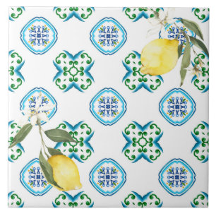 Azulejo De Cerâmica estilo italiano,azulejos,majolica,limão,Impressão