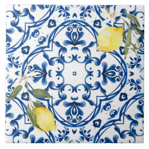 Azulejo De Cerâmica estilo italiano,mediterrâneo,majolica,limão,