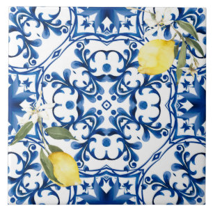 Azulejo De Cerâmica estilo italiano,mediterrâneo,majolica,limão,
