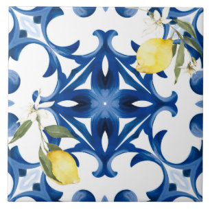 Azulejo De Cerâmica estilo italiano,mediterrâneo,majolica,limão,