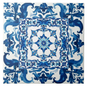 Azulejo De Cerâmica estilo italiano,Mediterrâneo,mosaico,azul,