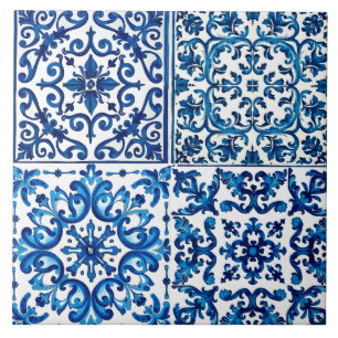 Azulejo De Cerâmica estilo italiano,Mediterrâneo,mosaico,azul,