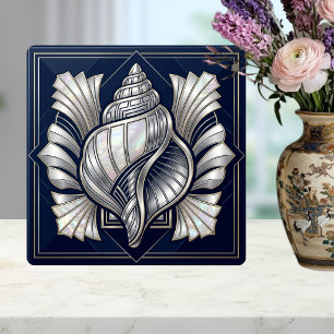 Azulejo De Cerâmica Estilo Madrepérola Prata Deco Concha do Mar