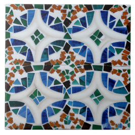 Azulejo De Cerâmica Estilo Mexicano Simula Vermelho Mosaico Verde Azul