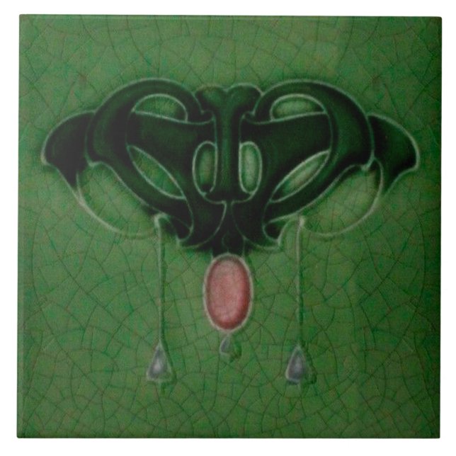 Azulejo De Cerâmica estilo Nouveau de lareira de parede cerâmica (Frente)