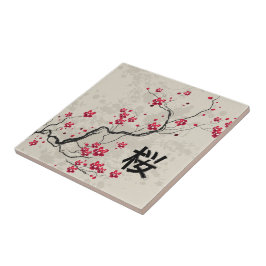 Azulejo De Cerâmica Estilo Oriental Sakura Cherry Blossom Art