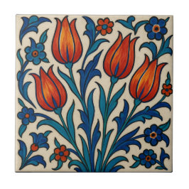 Azulejo De Cerâmica Estilo Pintado À Mão Iznik Tulips