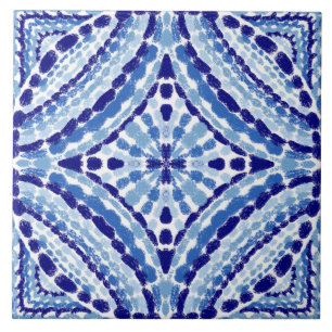 Azulejo De Cerâmica Estilo Pintado Mão-Azul Mediterrâneo