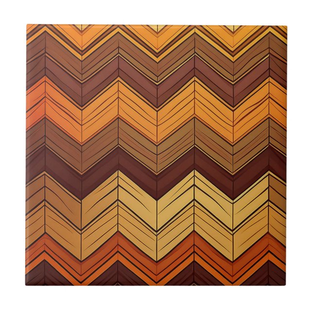Azulejo De Cerâmica Estilo Retro Artístico Chevron (Frente)
