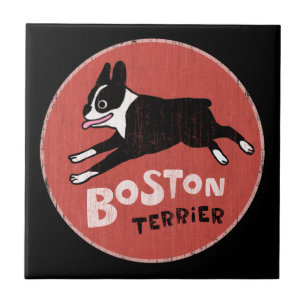 Azulejo De Cerâmica Estilo Retro Legal de Boston Terrier