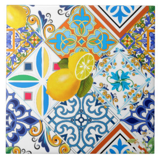 Azulejo De Cerâmica Estilo siciliano,majolica,limões               