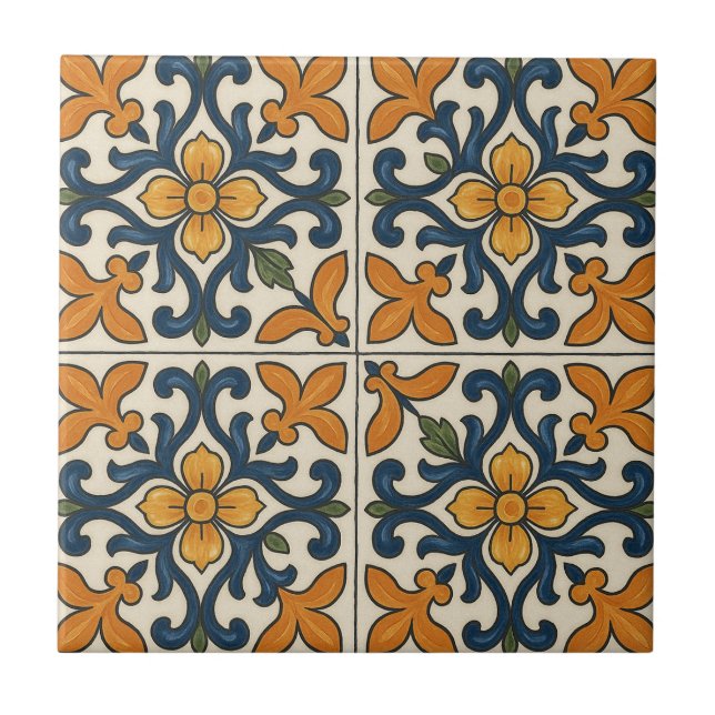 Azulejo De Cerâmica Estilo Talavera Espanhol (Frente)