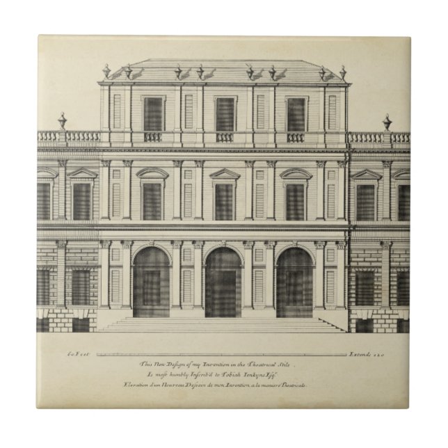 Azulejo De Cerâmica Estilo Teatral Façade por Colen Campbell (Frente)