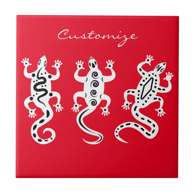 Azulejo De Cerâmica Estilo Thunder_Cove Sudoeste de Três Lagartos (Frente)