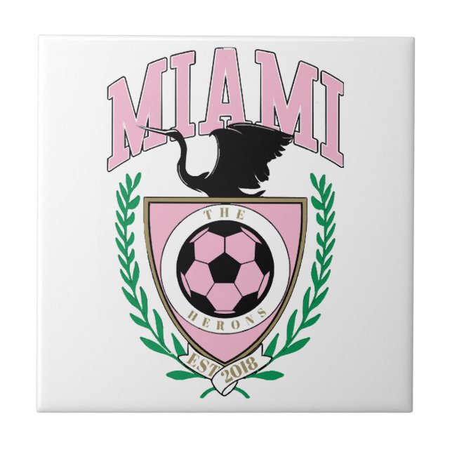Azulejo De Cerâmica Estilo Universitário de Futebol de Miami  (Frente)