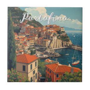 Azulejo De Cerâmica Estilo Vintage Portofino Genova Itália