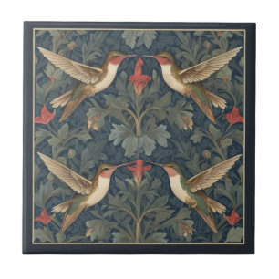 Azulejo De Cerâmica Estilo William Morris de beija-flores de galinha