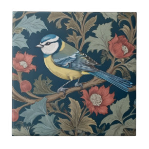 Azulejo De Cerâmica Estilo William Morris Virado para a esquerda em Bi