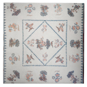 Azulejo De Cerâmica Estofe no "Broderie Perse", c.1800 (aplicado,
