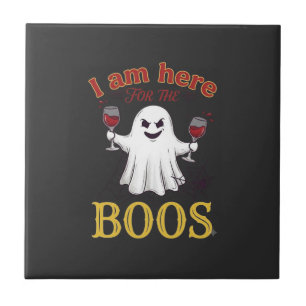 Azulejo De Cerâmica Estou Aqui Boos Halloween Fantasma Copos de Vinho 