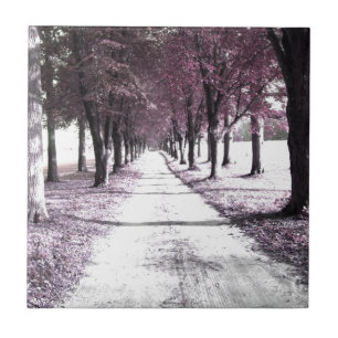 Azulejo De Cerâmica estrada cor-de-rosa de Forrest Gump