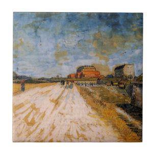 Azulejo De Cerâmica Estrada de Van Gogh Correndo ao Lado das Muralhas 