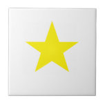 Azulejo De Cerâmica Estrela Amarela<br><div class="desc">Azulejo amarelo-estrela cerâmica. Estrelas estão sempre na moda!</div>